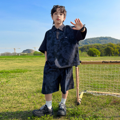 男童夏季POLO衫短袖套装2026新款大儿童夏装休闲两件套韩范潮