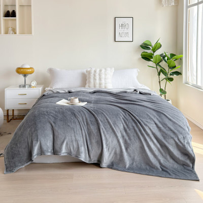 娇好韵 亲肤云貂绒毯-莫灰 100*150cm