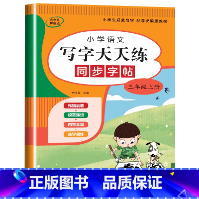 3年级字帖 [上册] 小学三年级 [正版]2023新 三年级上册+下册语文练字帖同步人教版小学生写字天天练每日一课一练3