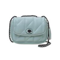 蔻驰(COACH)女式单肩包徽标链式翻盖搭扣链条肩带同色缝线