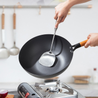 康巴赫(KBH) 炒锅米纹老铁锅无涂层32cm 无锅盖