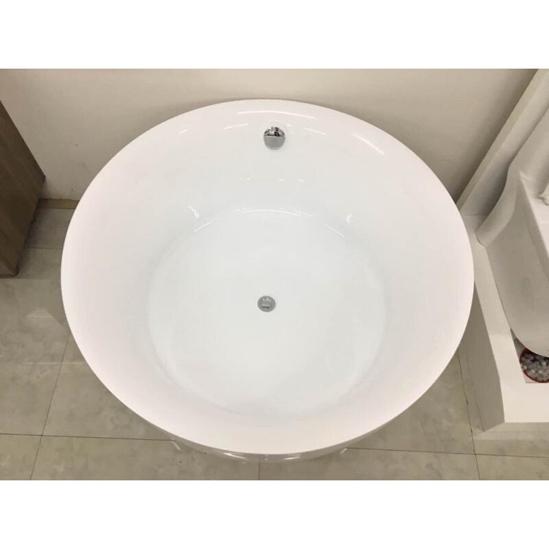 欧式一体圆形浴缸亚克力独立式冲浪按摩恒温浴缸盆1.2/1.35/1.5米波迷娜BOMINA