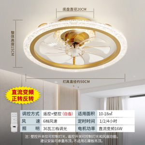雷士照明(NVC)吊扇灯客厅餐厅家用风扇吊灯简约现代电扇灯具遥控变频隐形风扇灯