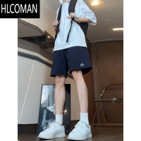 HLCOMAN藏青色尼龙短裤男款夏季外穿美式篮球运动裤子速干冰丝休闲五分裤