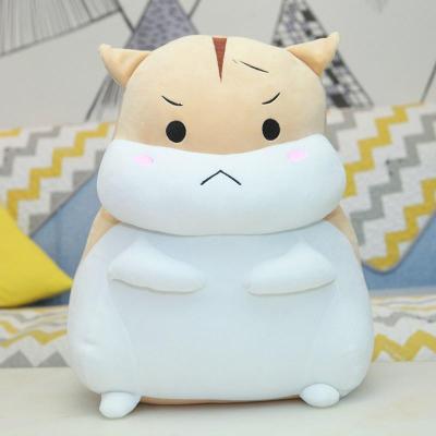 苍鼠柔软可爱。新款怪搞仓鼠床上布娃娃小号抱枕毛绒玩具公仔黄生气（可插手带毯子款）60cm（箱装+