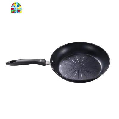 不粘煎蛋平底锅煎烙饼无油烟煎锅电磁炉煎蛋饺锅班戟锅汉堡机 FENGHOU 26黑色不带盖