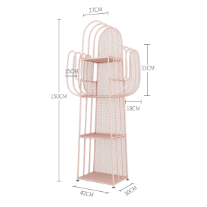 家柏饰(CORATED)北欧仙人掌花架阳台置物架创意多肉装饰落地花架子铁艺多层植物架 少女粉
