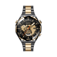 华为(HUAWEI) WATCH | ULTIMATE DESIGN 手表黑色镶金非晶锆表壳 金色钛金属表带