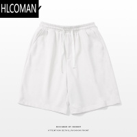 HLCOMAN美式潮牌休闲酒红色百搭运动短裤男个性街头纯色简约五分裤