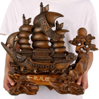 美帮汇一帆风顺船摆件大号公司前台装饰品创意办公室桌商务工艺礼品摆设