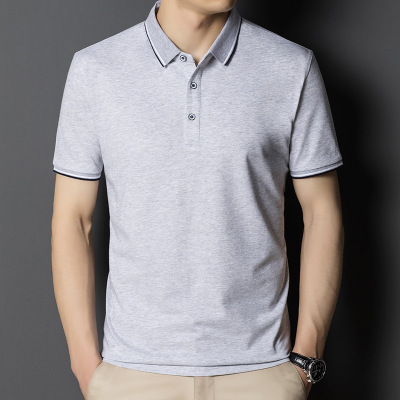 短袖polo衫2022年夏季新款韩版时尚翻领休闲纯色潮流男士t恤男款