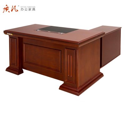 质凡现代时尚办公桌班台实木贴皮经理桌