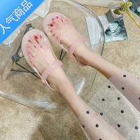 SUNTEK凉鞋女夏季果冻洞洞鞋女拖鞋新款韩版平底玛丽珍学生沙滩鞋仙女风