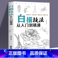 [正版]白描技法从入门到精通 工笔画人物花卉绘制技法大全绘制技法绘画基础教程书籍 绘画书籍 国画入门书籍教程画画书籍艺
