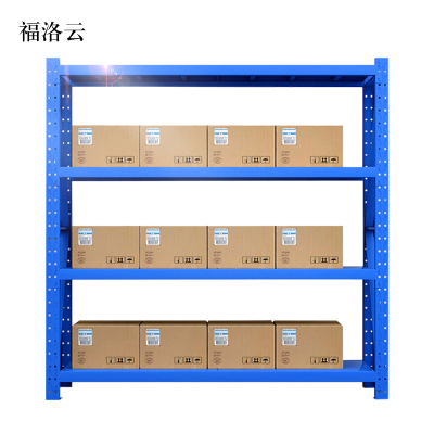 福洛云承重200kg货架置物架钢制货架蓝色主架长150宽50高200CM