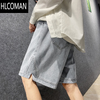HLCOMAN牛仔短裤男士夏季薄款美式高街ins潮大码直筒裤子宽松休闲五分裤