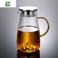 创意玻璃冷水壶套装加厚耐热防爆泡茶壶家用扎壶果汁壶凉水壶水杯 FENGHOU 高山壶[1600ML]+2杯