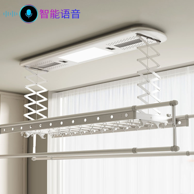  古达电动晾衣架遥控升降家用阳台智能烘干晒衣架自动伸缩晾衣机