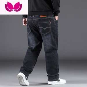 七斓2023大码牛仔裤男直筒宽松加大胖哥胖子特大码肥佬男装弹力工作裤