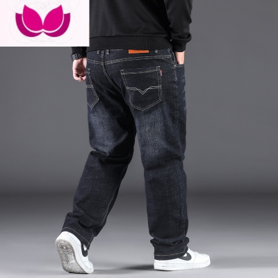 七斓2023大码牛仔裤男直筒宽松加大胖哥胖子特大码肥佬男装弹力工作裤