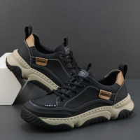 真皮男鞋头层牛皮休闲皮鞋厚底轻便软底运动鞋透气防臭板鞋英伦风