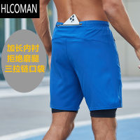 HLCOMAN夏季运动短裤户外跑步五分裤双层篮球健身训练速干裤防走光