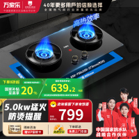 万家乐猛火全进风燃气双灶 台式嵌入式两用大火力灶具一级能效70%热效率开孔尺寸可调节AY6 5.0KW天然气
