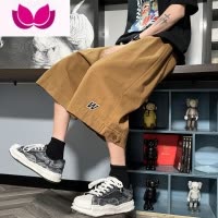 七斓日系cityboy大码休闲工装短裤男潮牌阔腿oversize七分裤子夏外穿