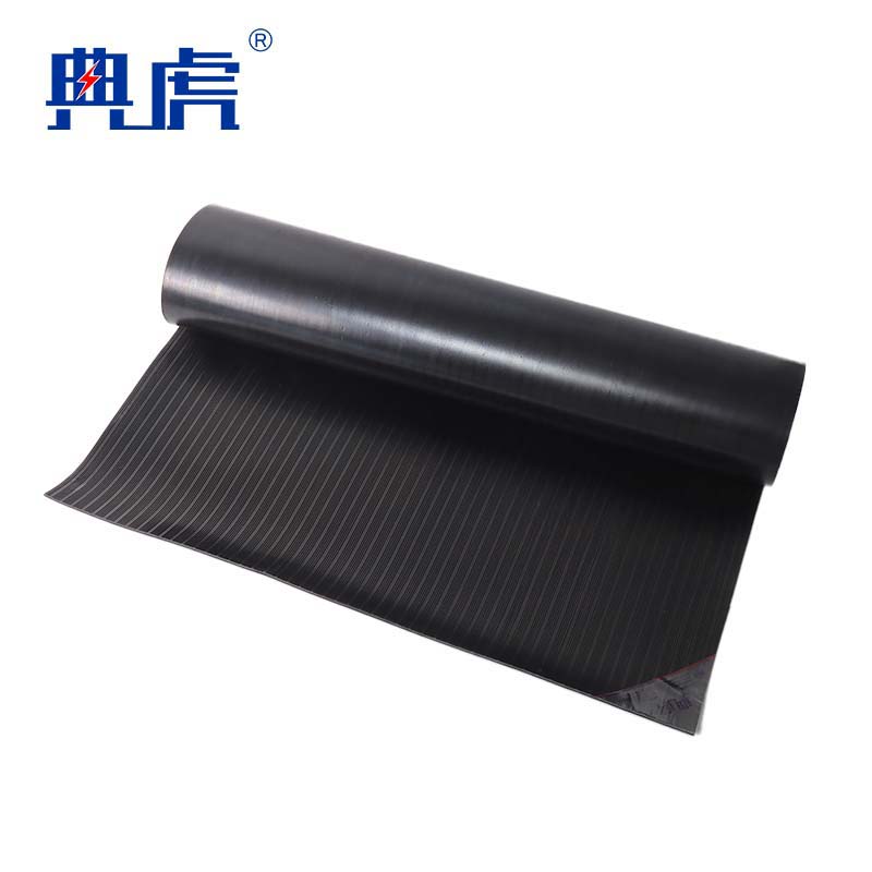 典虎 绝缘胶垫 黑色条纹 10kv 10米*1米*5mm 卷