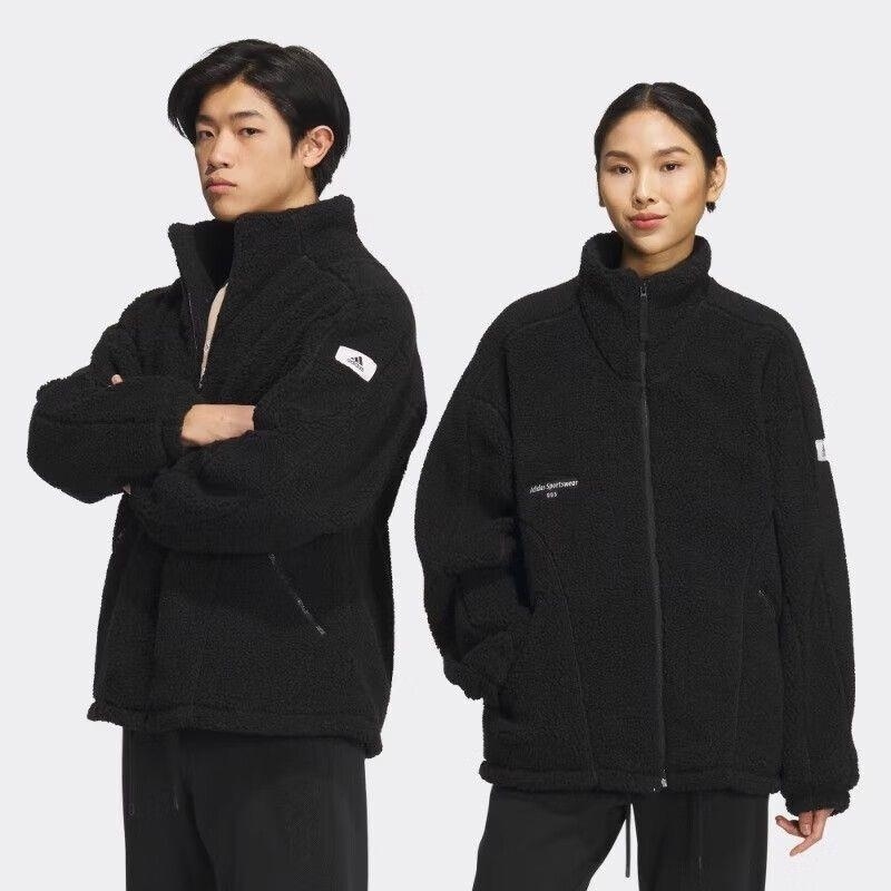 adidas/阿迪达斯男女同款 新款仿羊绒羔保暖运动外套IQ1366 C