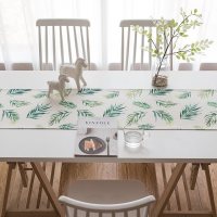 家柏饰(CORATED)北欧S风棉麻布艺茶几电视柜客厅餐桌布盖巾床尾旗桌旗 飘叶桌旗 定制联系客服