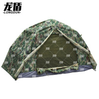 龙盾 单人帐篷防雨折叠野营露营帐篷迷彩自动双层(拱门)2*1*1m