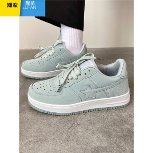 聚范I超火男鞋国潮深灰色星星板鞋港风复古情侣百搭运动休闲鞋