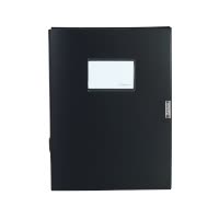 齐心 HC-75 办公PP档案盒 A4 75mm 黑