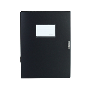 齐心 HC-75 办公PP档案盒 A4 75mm 黑 黑色