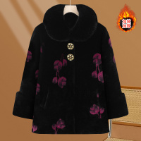 新款金丝绒奶奶装保暖大衣冬装衣服老年女装加绒加厚保暖40-60岁