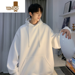 YANXU杏色连帽卫衣男款宽松oversize青少年情侣美式上衣