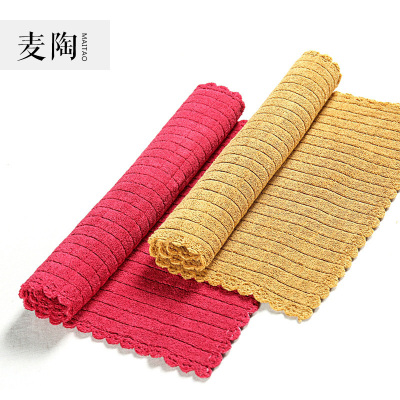 美帮汇茶具 加厚双面全棉茶巾 茶道毛巾吸水布 抹布 茶道布