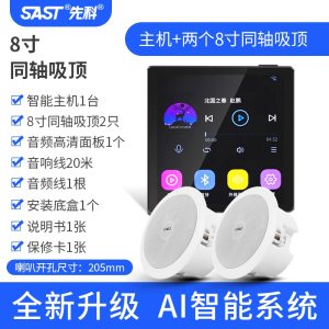 先科(SAST)智能AI吸顶音响天花吊顶家庭影院音乐标配(内置精灵)智能语音主机+2个6.5英寸重低音同轴吸顶音响