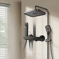 惠达(HUIDA)- TF82 淋浴花洒套装带顶喷家用卫生间浴室增压喷头淋浴器59A铜主体琴键 精铜主体钢琴按键