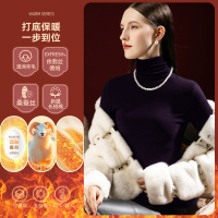 德绒保暖衣女秋冬加绒加厚羊毛高领内搭蚕丝打底衫女新款