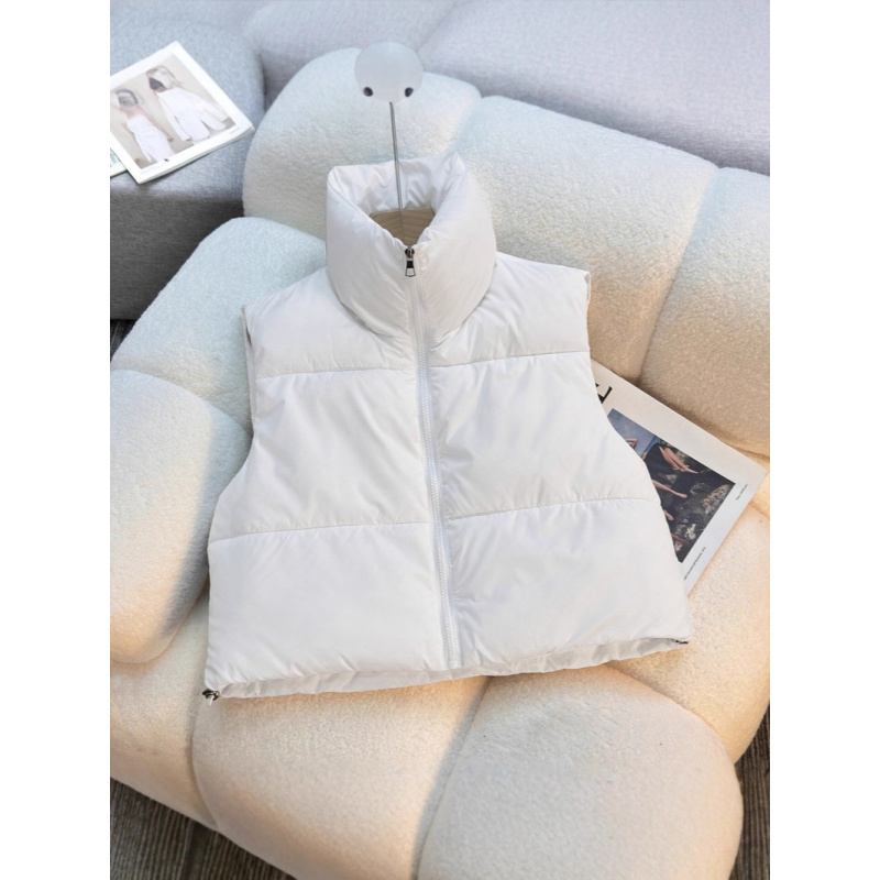 欧美秋冬女装马甲坎肩五色短款无袖棉服背心女