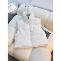 欧美秋冬女装马甲坎肩五色短款无袖棉服背心女