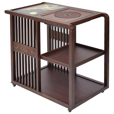 MULTIPOTENT竹木可移动茶车茶桌泡茶柜乐山茶车(不含电器)祥-福系列