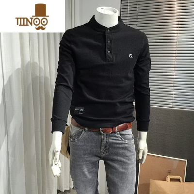 YANXU欧洲站2023轻奢潮牌男士卫衣男时尚帅气长袖秋立领外套休闲上衣服