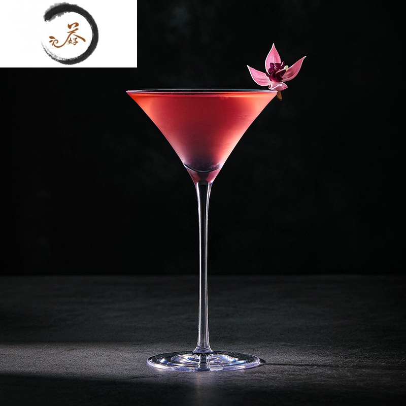 haoyangdao 喇叭马天尼杯 日式水晶三角马提尼杯 高脚鸡尾酒杯