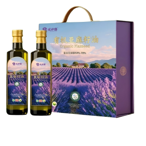 旎旎贝师傅 有机亚麻籽油精品礼盒500ml/瓶*2瓶