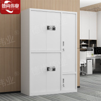 德尚伟业加厚钢制保密柜文件更衣柜档案办公储物柜 灰白六门国保指纹锁