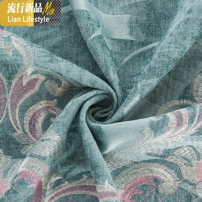 缔格雅欧式窗帘绣花豪华客厅卧室遮光布落地大气现代宫廷 三维工匠