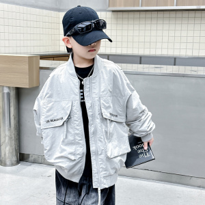 男童工装外套春秋款2026新款儿童春季夹克衫帅气中大童春装棒球服